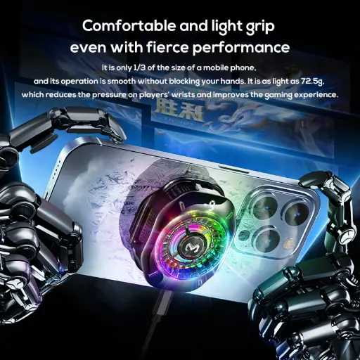 Memo CX10 RGB Pro Model With Digital Display Magnetic and Clip Mobile Cooling Fan